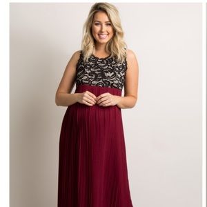 Pinkblush Dresses - Pinkblush Burgundy Pleated Chiffon Maxi Dress Pinkblush Dresses - Pinkblush Burgundy Pleated Chiffon Maxi Dress